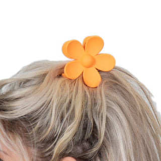 Orange Daisy Clip in Hair