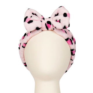 Pink Leopard Spa Headband Front