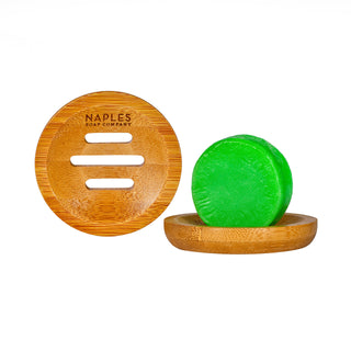 Round Bamboo Soap Dish with Conditioner Bar